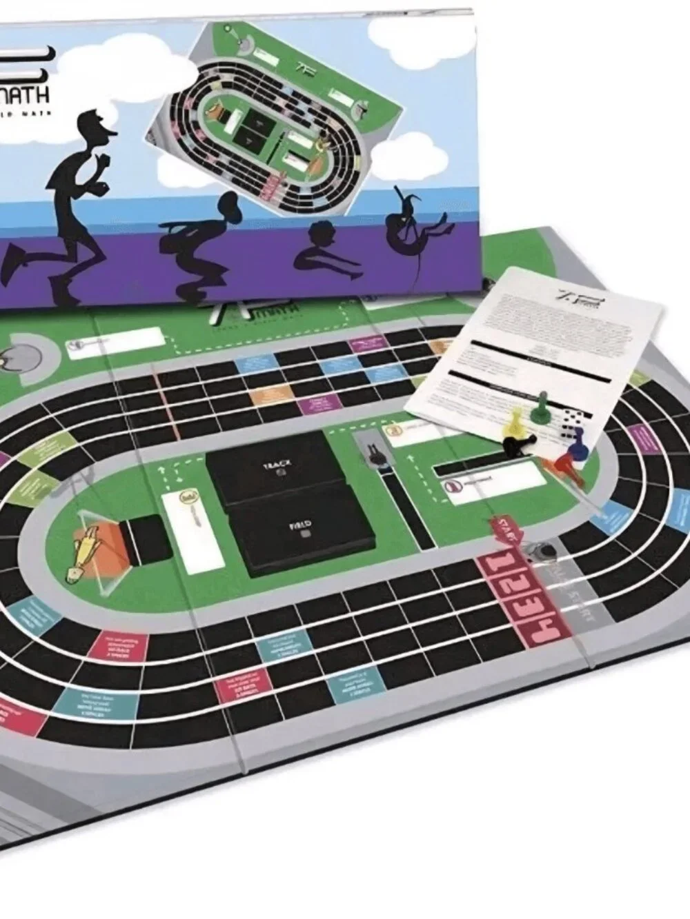 American Educational Track and Field Math Board Game 2-4 Players